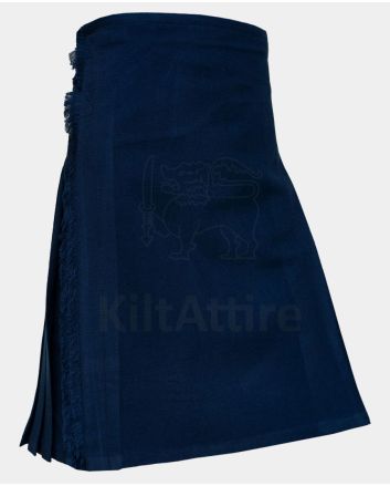 Solid Blue Tartan Kilt