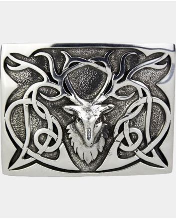  Stag Belt Buckle Chrome