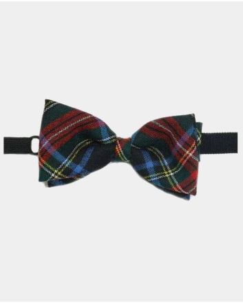 Stewart Black Modern Tartan Bow Tie