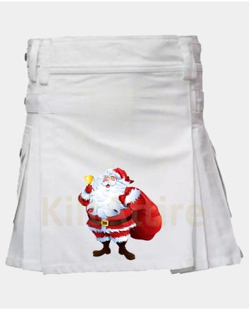 White Ladies Mini Santa Christmas Kilt
