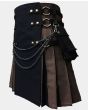 Black And Brown Canvas Cargo Hybrid Kilts