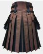 Black And Brown Canvas Cargo Hybrid Kilts