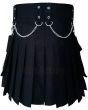 Black Cotton Utility Kilt for Men Back