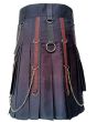 Black Fashion Utility Kilt Back