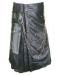 Black Gothic Leather Kilt 