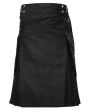 Black Modern Utility Kilt for Men