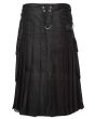 Black Modern Utility Kilt for Men Back