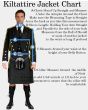 Black Prince Charlie Jacket and Waistcoat Set For Men Size Chart