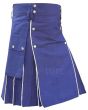 Blue Modern Utility Kilt Side