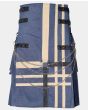 Blue New Fashion Cotton Utility Kilt