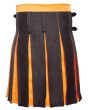Box Pleated Modern Black and Orange Two Kilt Back