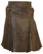 Brown Genuine Leather Kilt