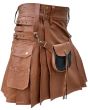 Brown Leather Kilt For Men