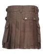 Chocolate Brown Back Pocket Utility Kilt Back