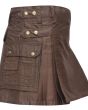 Chocolate Brown Back Pocket Utility Kilt Side