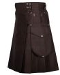 Chocolate Brown Utility Kilt Side
