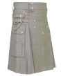 Classic Men Grey Utility Kilt