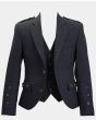 Crail Charcoal Tweed Klashich Kilt Jacket with Vest