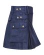 Dark Blue Four Straps Utility Kilt Sides