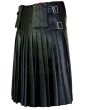 Genuine Fire Flame Black Leather Kilt Back