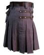 Heavy Duty Denim and Leather Utilty Kilt Back