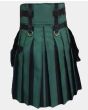 Hunter Green With Brown Medieval Modern Hybrid Kilt