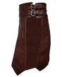 Mens Brown Roman Leather Kilt Side
