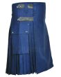 Navy Blue Cotton Utility Kilt