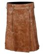 Premium Two-Tone Leather Kilt for Men 