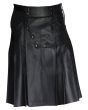 Real Leather Pleated Utility Kilt