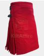 Solid Red Modern Tartan Kilt