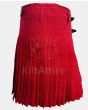 Solid Red Modern Tartan KiltBack