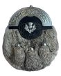 Thistle Badge Grey Rabbit Fur Sporran 