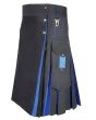 Traditional Black and Blue Hybrid Kilt 