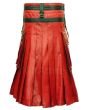 Trendy Black And Red Gothic Hybrid Kilt Back