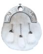 White Rabbit Fur Dress Sporran with Celtic Knot Cantle 