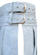 White Warrior Leather Kilt Side